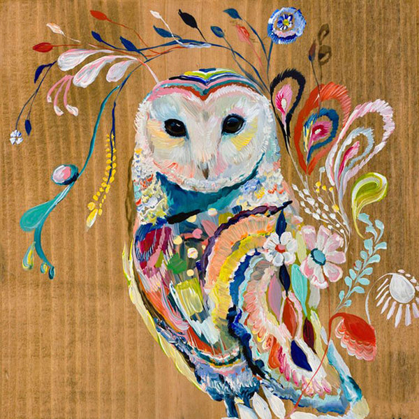 owl folk art painting