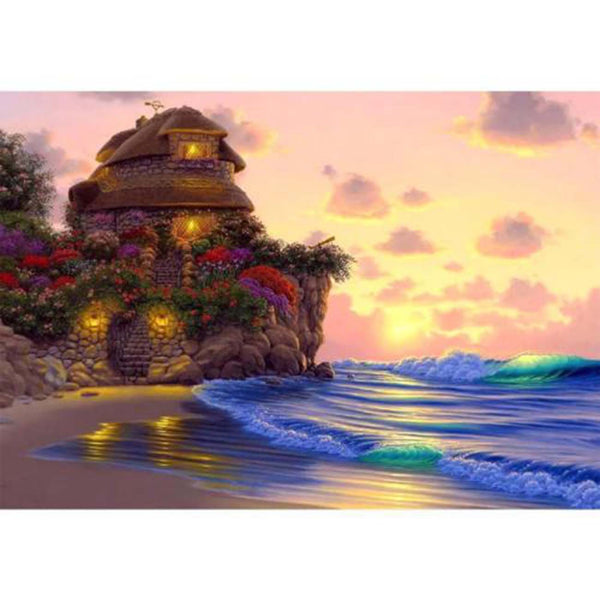 Beach Island Diamond Painting Beautiful Scenery Design House Displays  Decoration