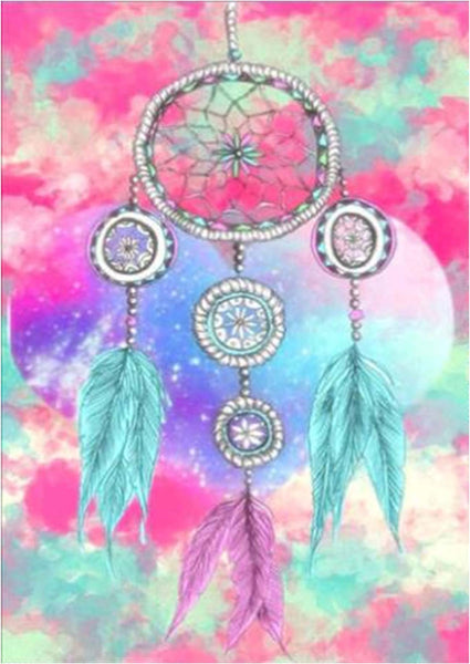 Green and Pink Dreamcatcher - Premium Diamond Painting Kit – Home Craftology