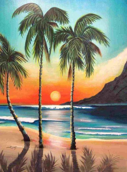 5D Diamond Painting coconut tree beach Paint with Diamonds Art Crystal Craft Decor AH2260