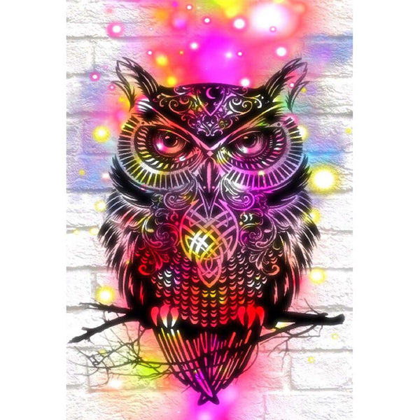 Diamond painting kit - Colourful owl - Coricamo