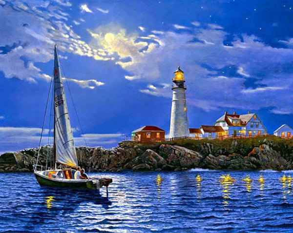  Mimik Sea Lighthouse Diamond Painting,Paint by