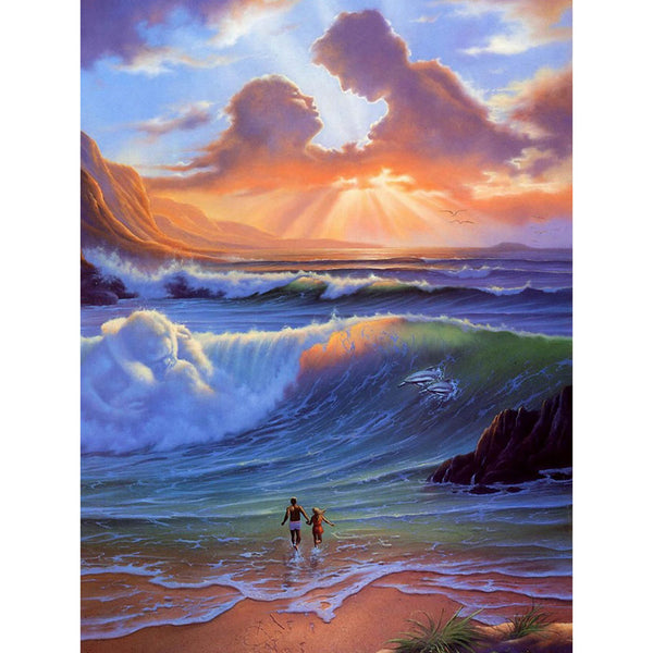 Ocean Beach Sunset 5D Diamond Painting 