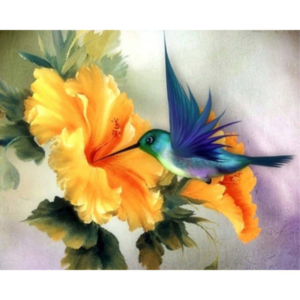 Bird On Yellow Flowers - Flowers Diamond Painting– Its Diamond Painting