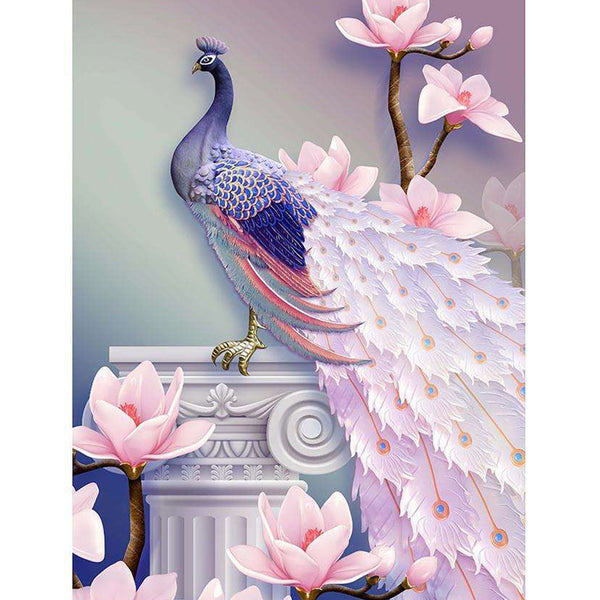 Blooming Peacock DIY Diamond Painting Kit  Peacock Diamond Painting –  Heartful Diamonds
