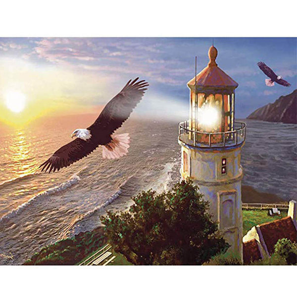 5D Diamond Painting owl lighthouse Paint with Diamonds Art Crystal Craft Decor AH2093