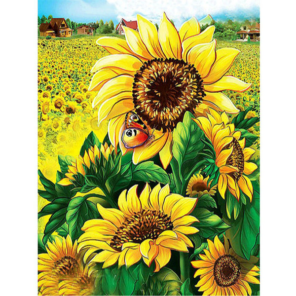Sunflower on Sky - 5D Diamond Painting - DiamondByNumbers - Diamond  Painting art