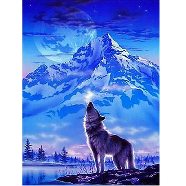 Colorful Wolf - 5D Diamond Painting - DiamondByNumbers - Diamond Painting  art