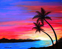 5D Diamond Painting coconut tree beach Paint with Diamonds Art Crystal Craft Decor AH2274