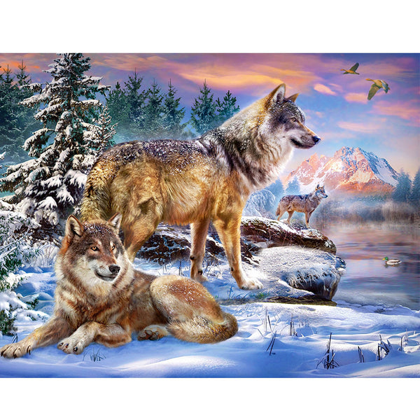 5D Diamond Painting wolf Paint with Diamonds Art Crystal Craft Decor AH1744