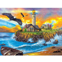 5D Diamond Painting lighthouse beach sunset Paint with Diamonds Art Crystal Craft Decor AH1350