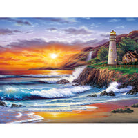 5D Diamond Painting lighthouse beach sunset Paint with Diamonds Art Crystal Craft Decor AH1352