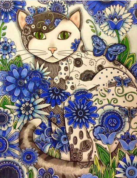 cat AH2073 5D Diamond Painting -  – Five