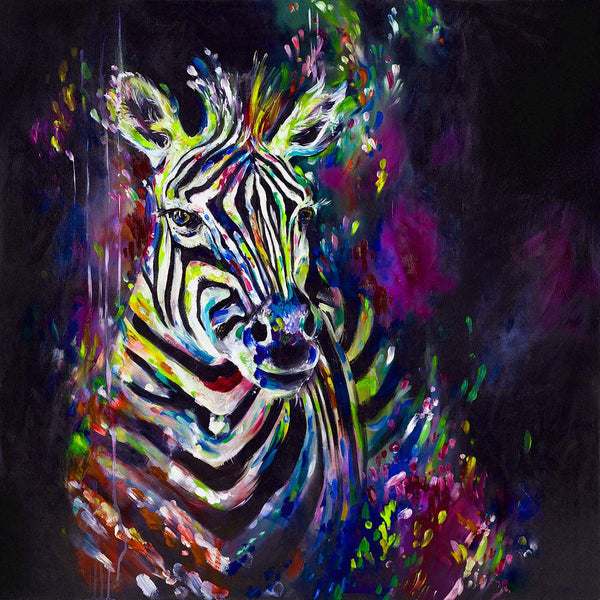 Purple Zebra Head - Diamond Paintings 