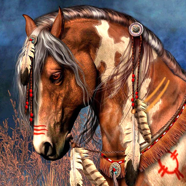 Diamond Painting Shaman Horses, Full Image - Painting