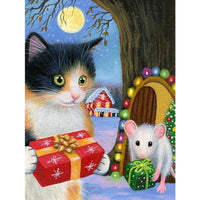 5D Diamond Painting cat and mouse Paint with Diamonds Art Crystal Craft Decor AH2020
