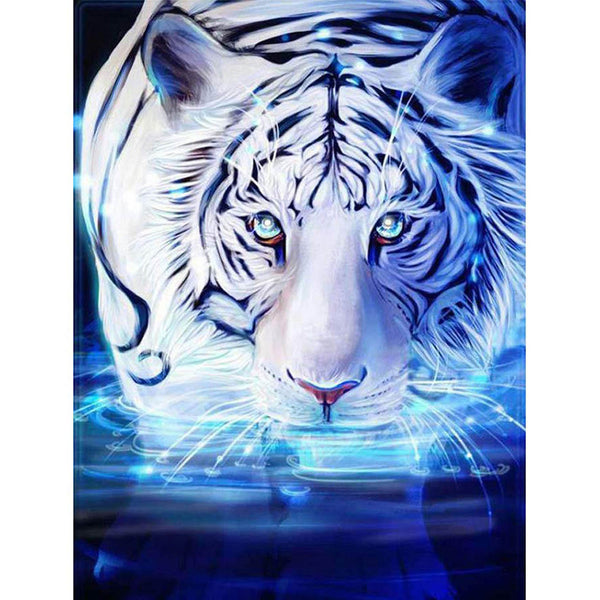 Blue Eyed Tiger - Animal Diamond Painting – All Diamond Painting Art