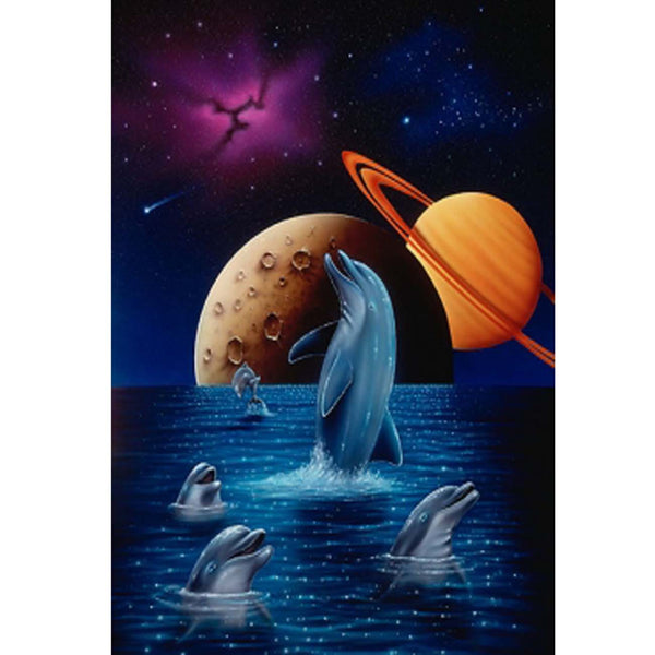 Snuqevc Fantasy Dolphin Diamond Painting, Adult Diamond Painting Kits Cute  Animal Art Crystal Embroidery Painting, 20x24inch Living Room Decorn