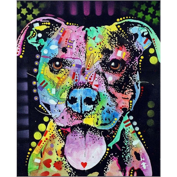 Colorful Dog - 5D Diamond Painting - DiamondByNumbers - Diamond Painting art