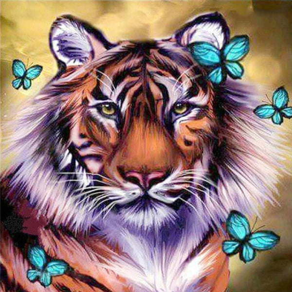 Blue Butterfly Tiger 5D Diamond Painting 