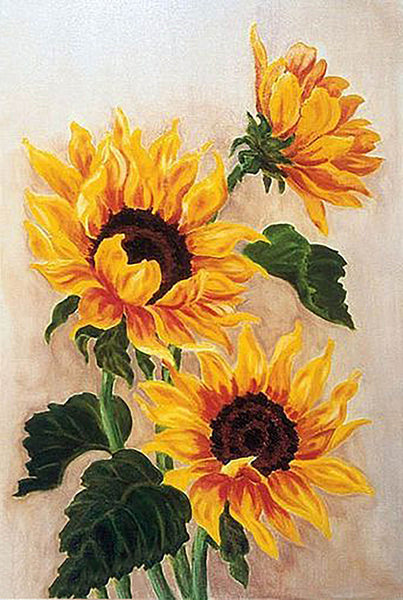  5D Gem Art Painting Sunflower with Illuminated Pen Tip