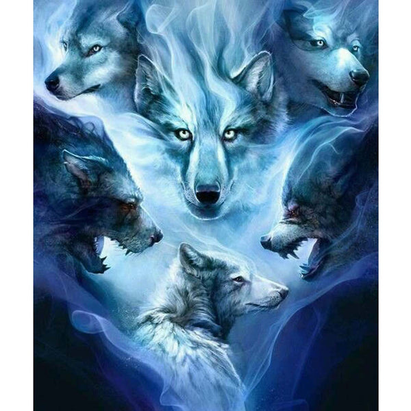 Blue Winter Wolf – Diamond Art Club
