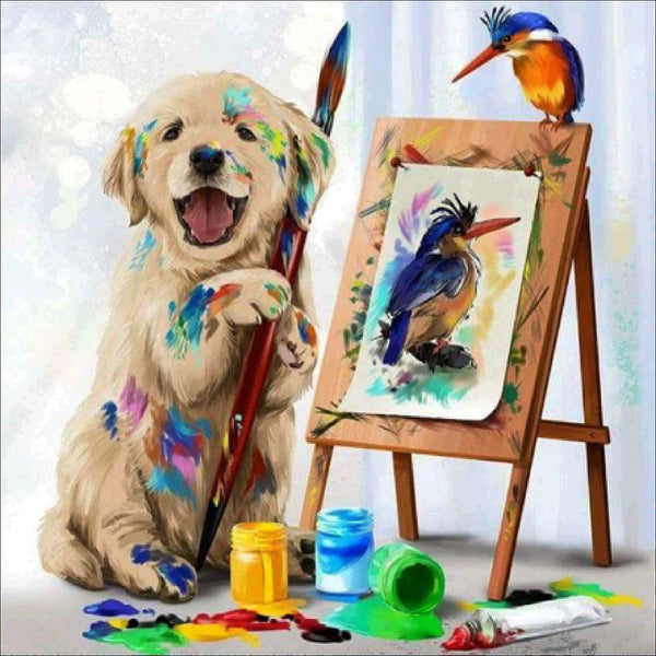Watercolor Dogs and Birds 5D Diamond Painting -  – Five Diamond  Painting