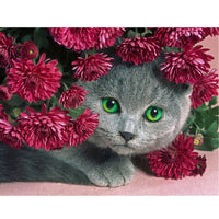 5D Diamond Painting flower cat Paint with Diamonds Art Crystal Craft Decor AH2012
