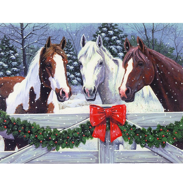 A Horse Running in Winter 5D Diamond Painting -  – Five Diamond  Painting