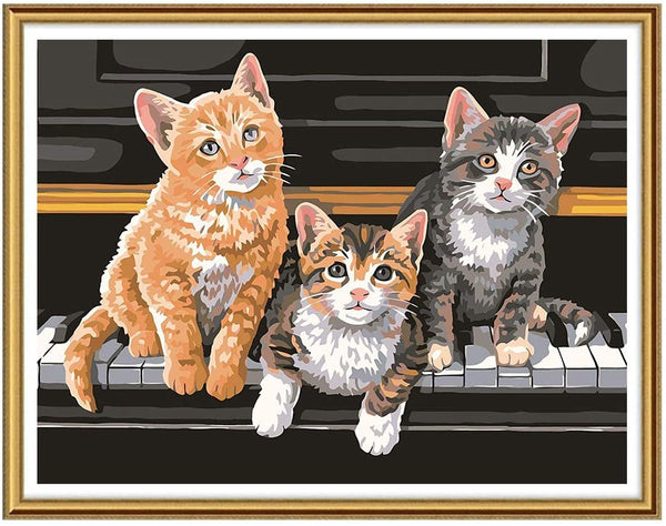 5D Diamond Painting Piano Cat Paint with Diamonds Art Crystal Craft Decor UH2849