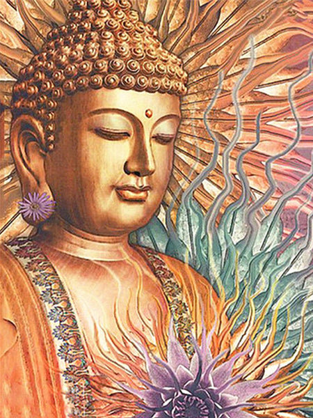 5D Diamond Painting Purple lotus buddha Paint with Diamonds Art Crystal Craft Decor UH2852