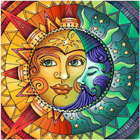 5D Diamond Painting Sun and Moon Face Paint with Diamonds Art Crystal Craft Decor AH2356