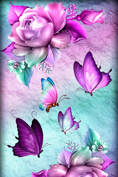 5D Diamond Painting Butterflies and Flowers Paint with Diamonds Art Crystal Craft Decor