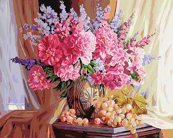 5D Diamond Painting Oil painting pink flowers Paint with Diamonds Art Crystal Craft Decor UH2996