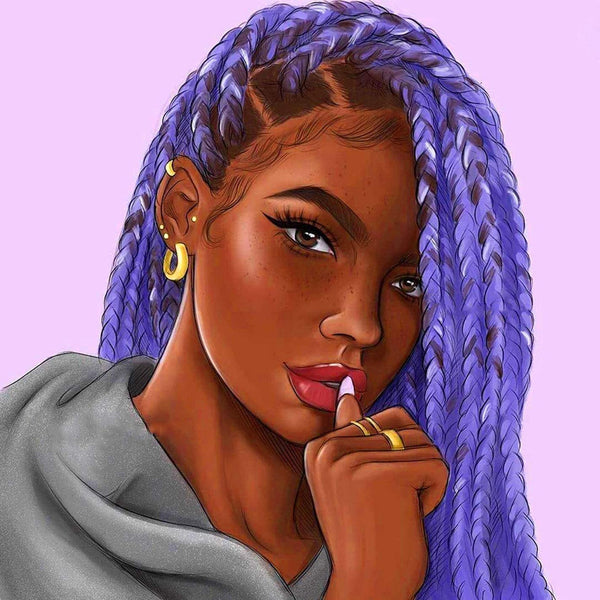 5D Diamond Painting Purple Hair Female Paint with Diamonds Art Crystal Craft Decor UH2881