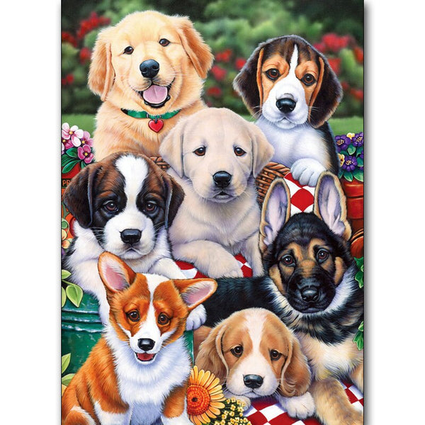 5D Diamond Painting Poster Animals Dogs Paint with Diamonds Art Crystal Craft Decor
